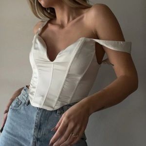 Satin Bustier Crop Top
